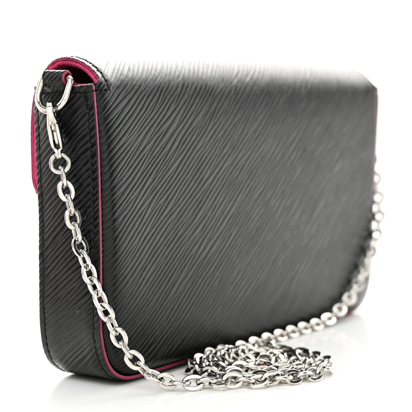 Epi Pochette Felicie Black Hot Pink