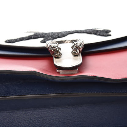 Gucci Calfskin Panther Embroidered Medium Dionysus Shoulder Bag White Blue Hibiscus Red 8 of 10