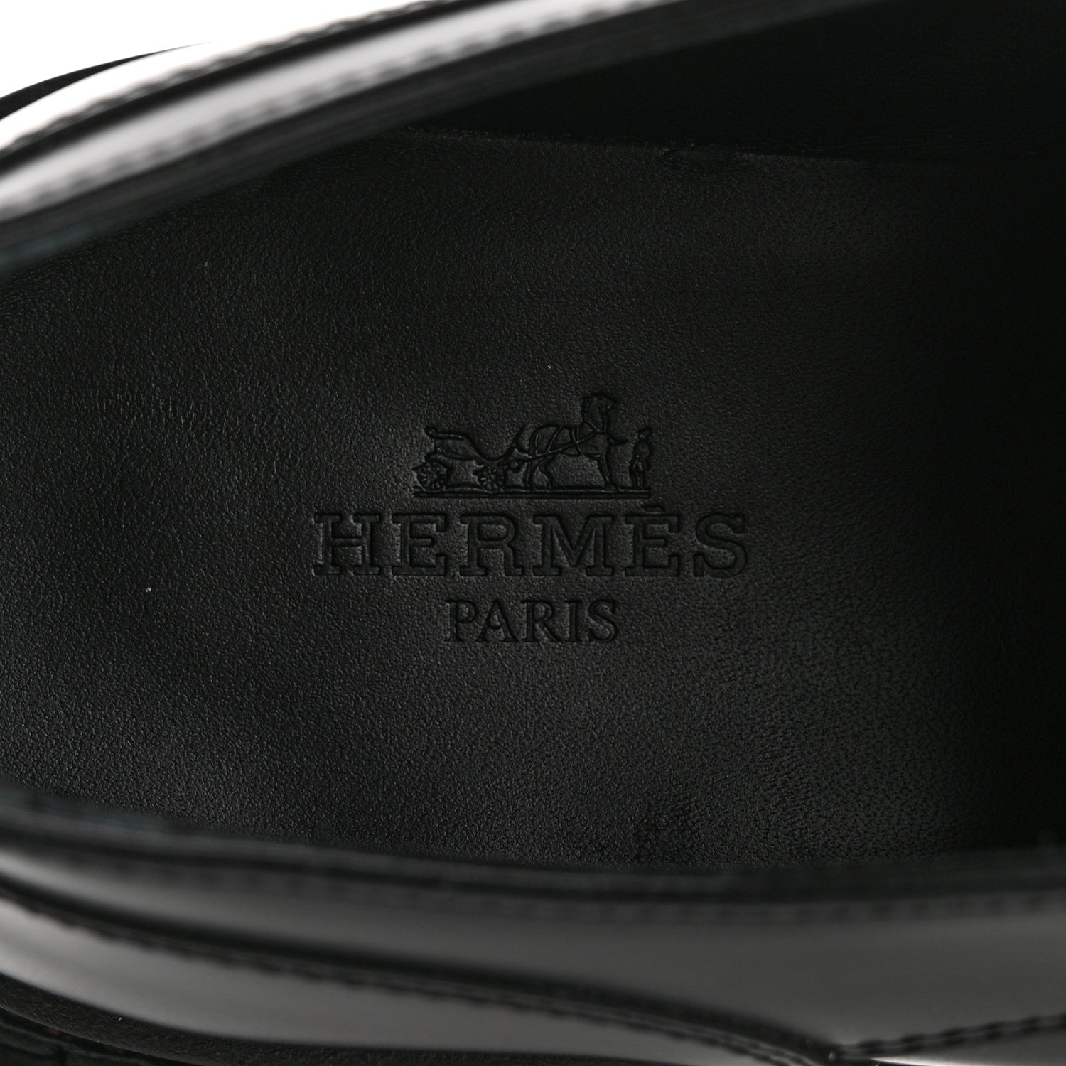Hermes Glossed Calfskin First Oxford 35.5 Black 6 of 9