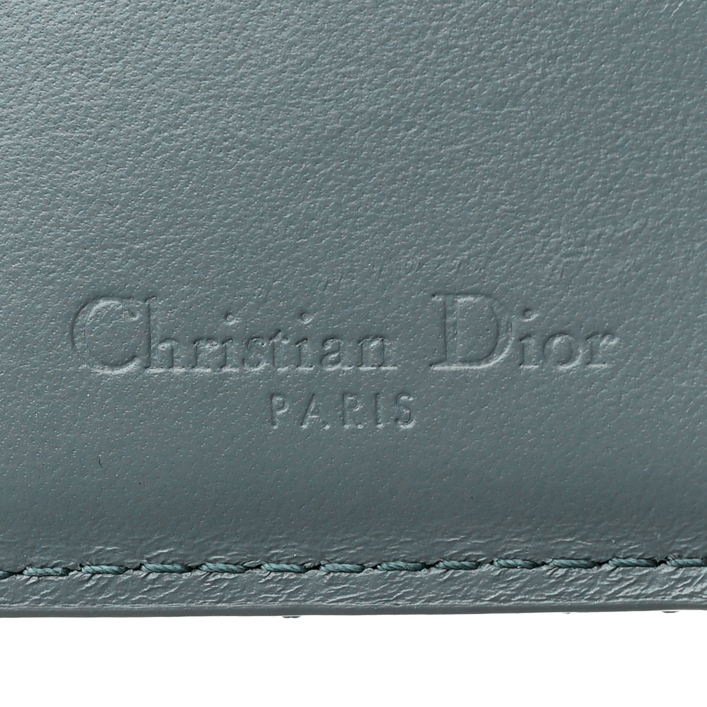 Patent Cannage Small Lady Dior Flap Card Holder Gray Stone