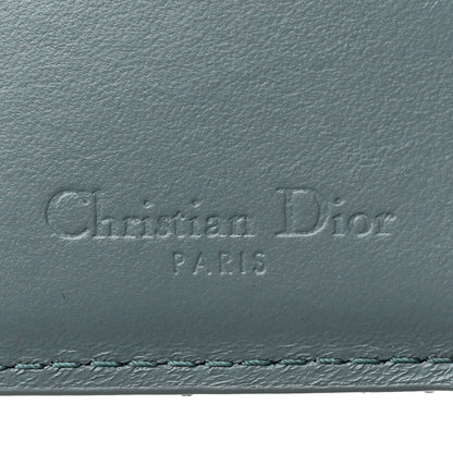 Christian Dior Patent Cannage Small Lady Dior Flap Card Holder Gray Stone 6 of 6