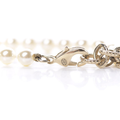 Chanel Pearl Baguette Crystal Long CC Necklace Gold 4 of 5