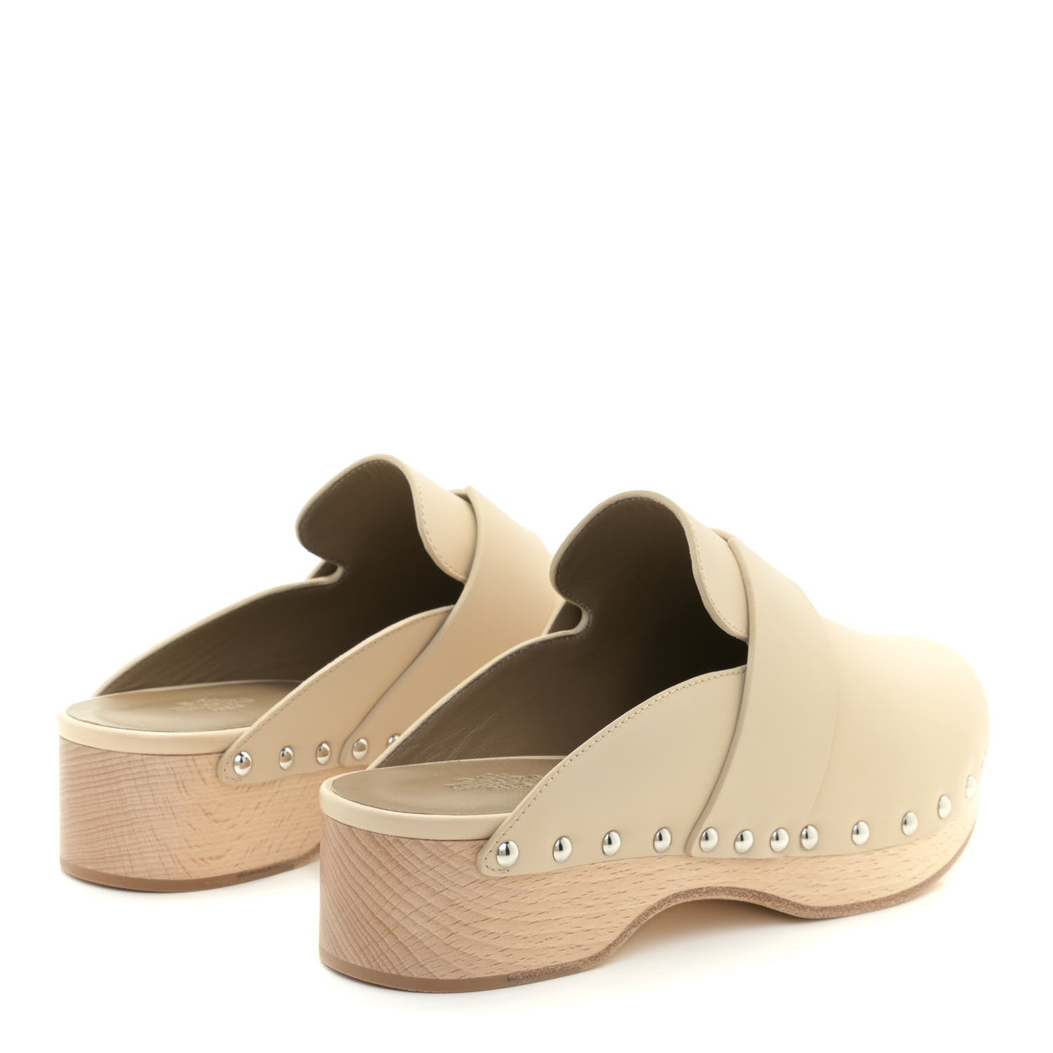 Hermes Calfskin Calya Mules 37 Hetre 4 of 12