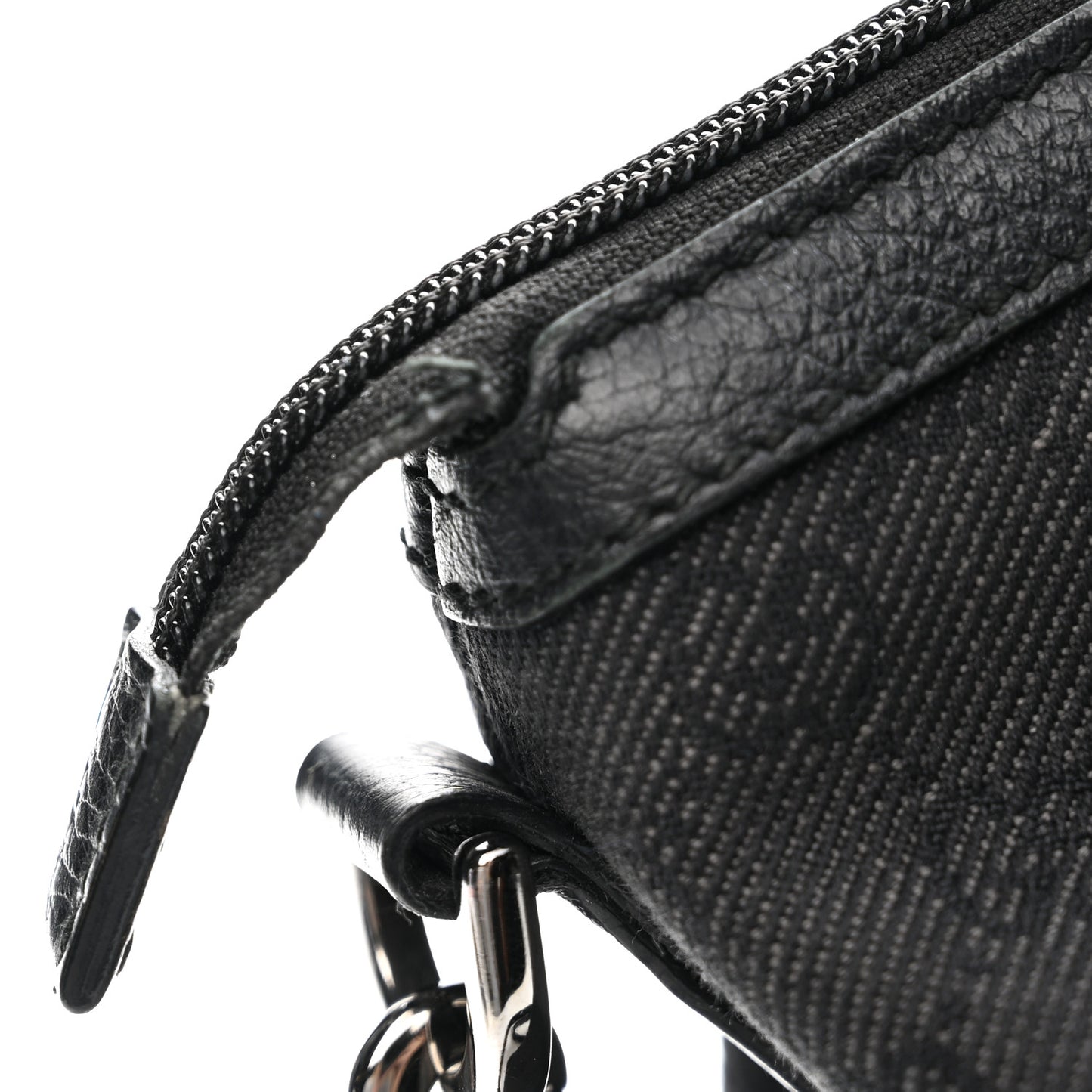 Nylon Monogram Medium GG Charm Dome Satchel Black