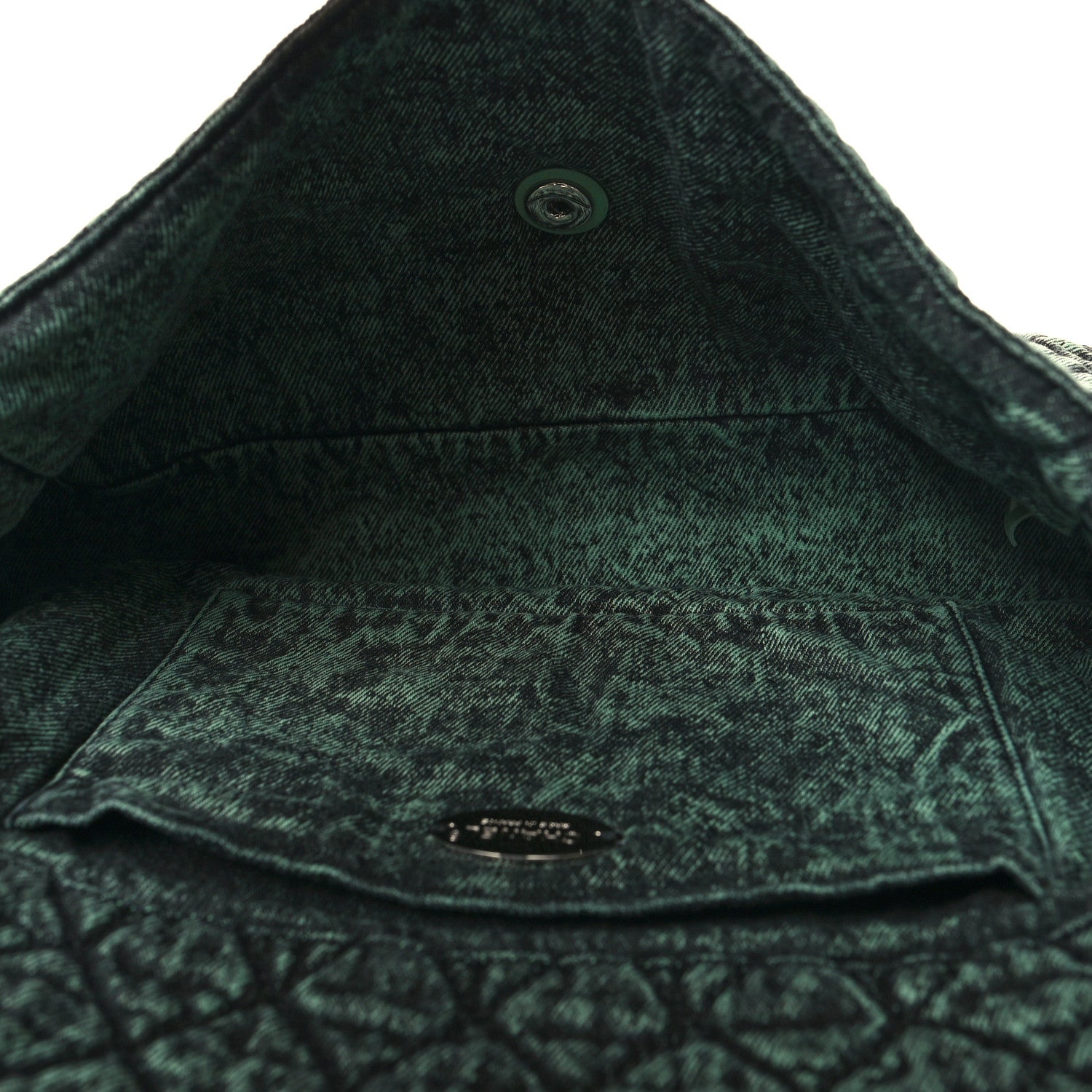Chanel Denim Quilted Denimpression Flap Green Black 5 of 10