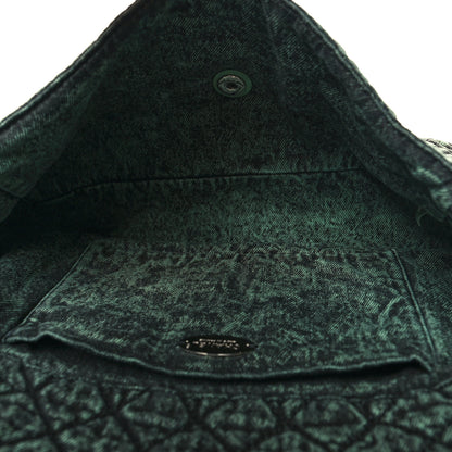 Chanel Denim Quilted Denimpression Flap Green Black 5 of 10