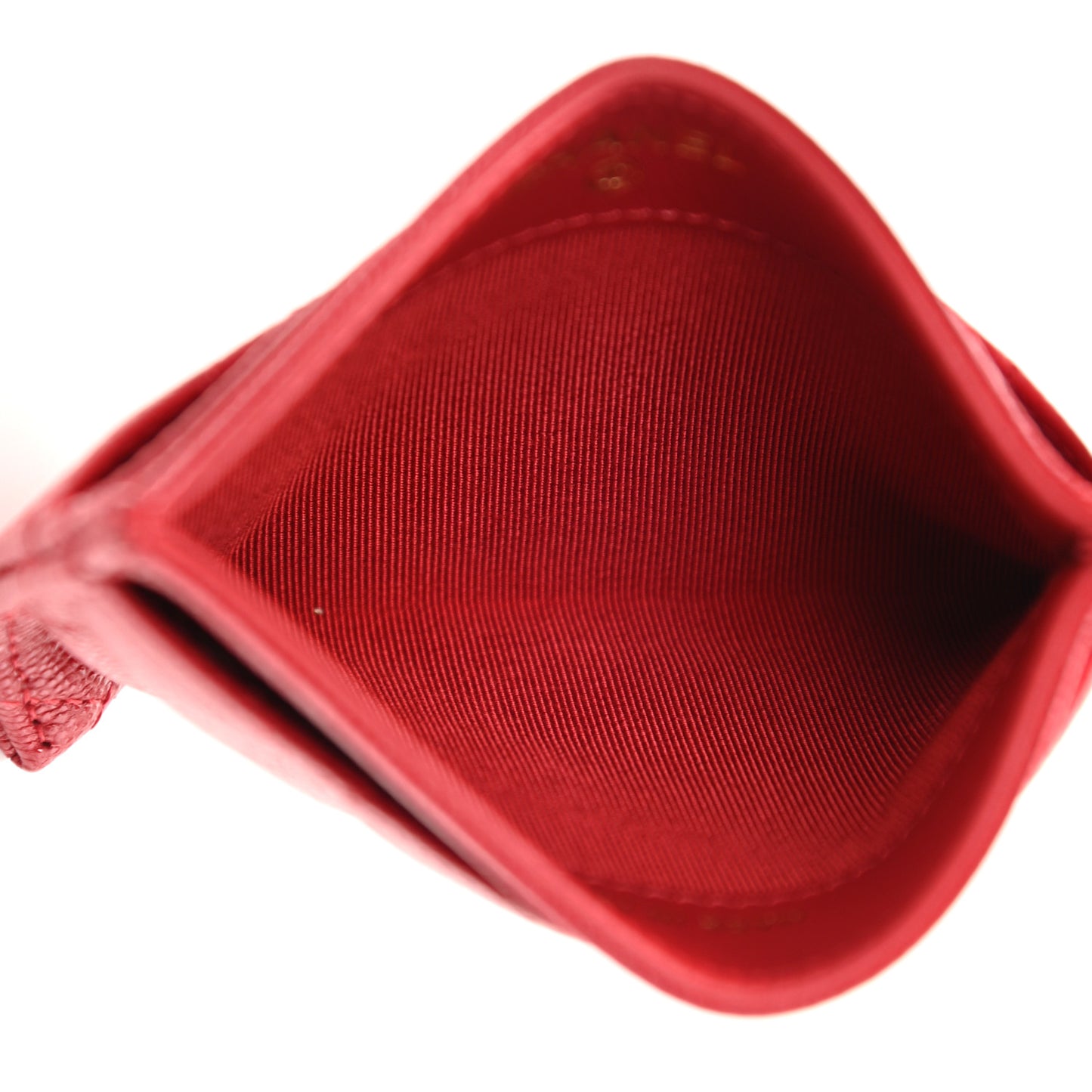 Caviar Quilted Card Holder Red