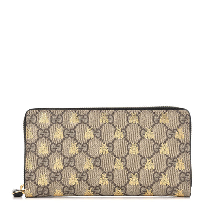 Gucci GG Supreme Monogram Bees Zip Around Wallet 8 of 14