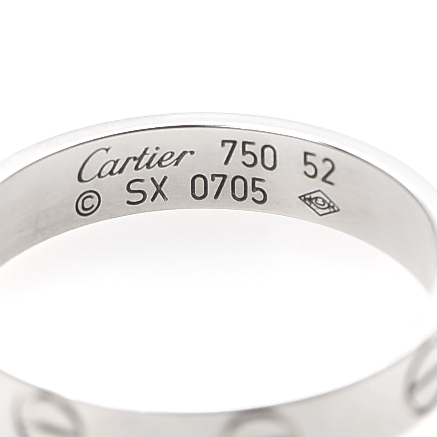 18K White Gold 3.5mm LOVE Wedding Band Ring 52 6