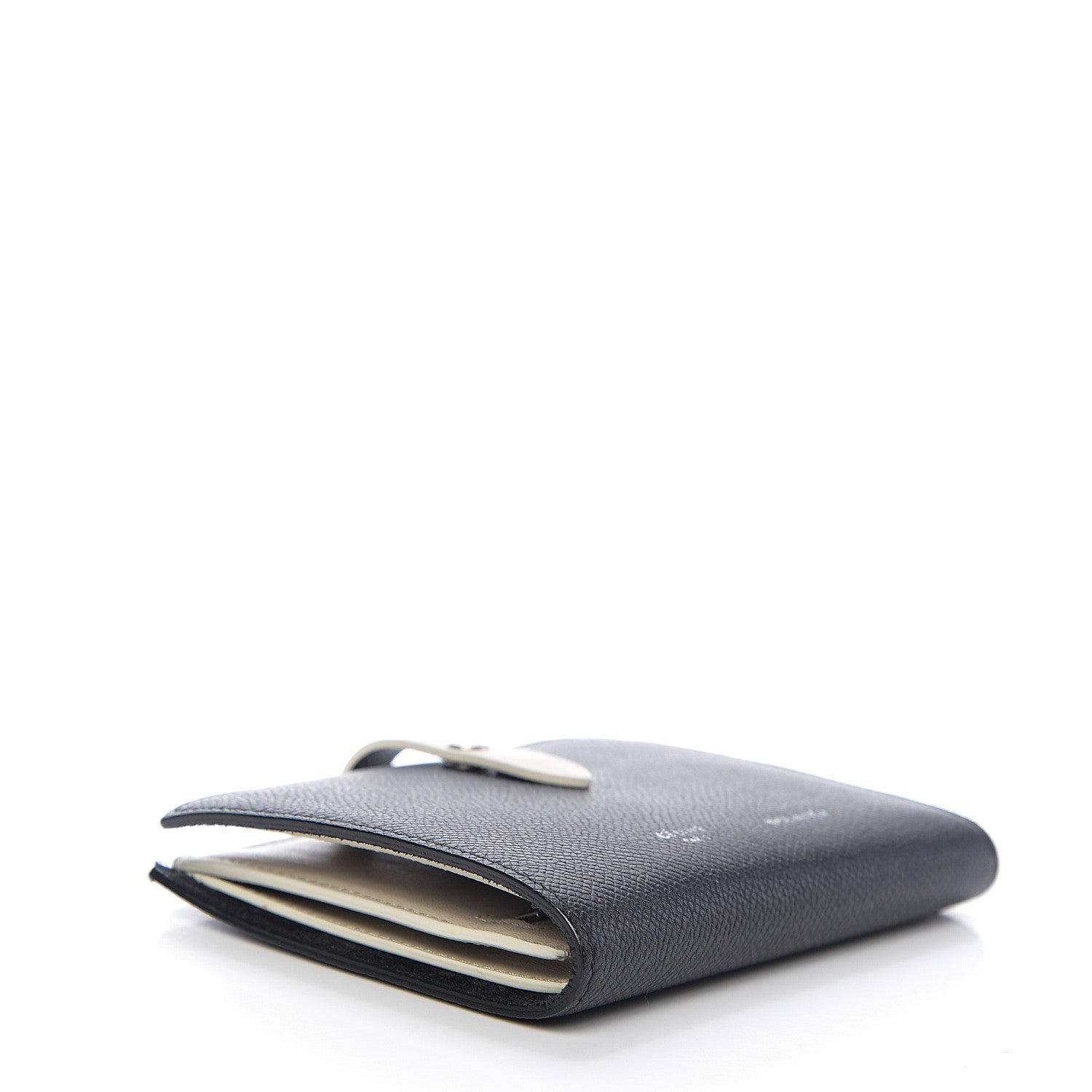 Celine Grained Calfskin Medium Multifunction Strap Wallet Black Chalk 3 of 7