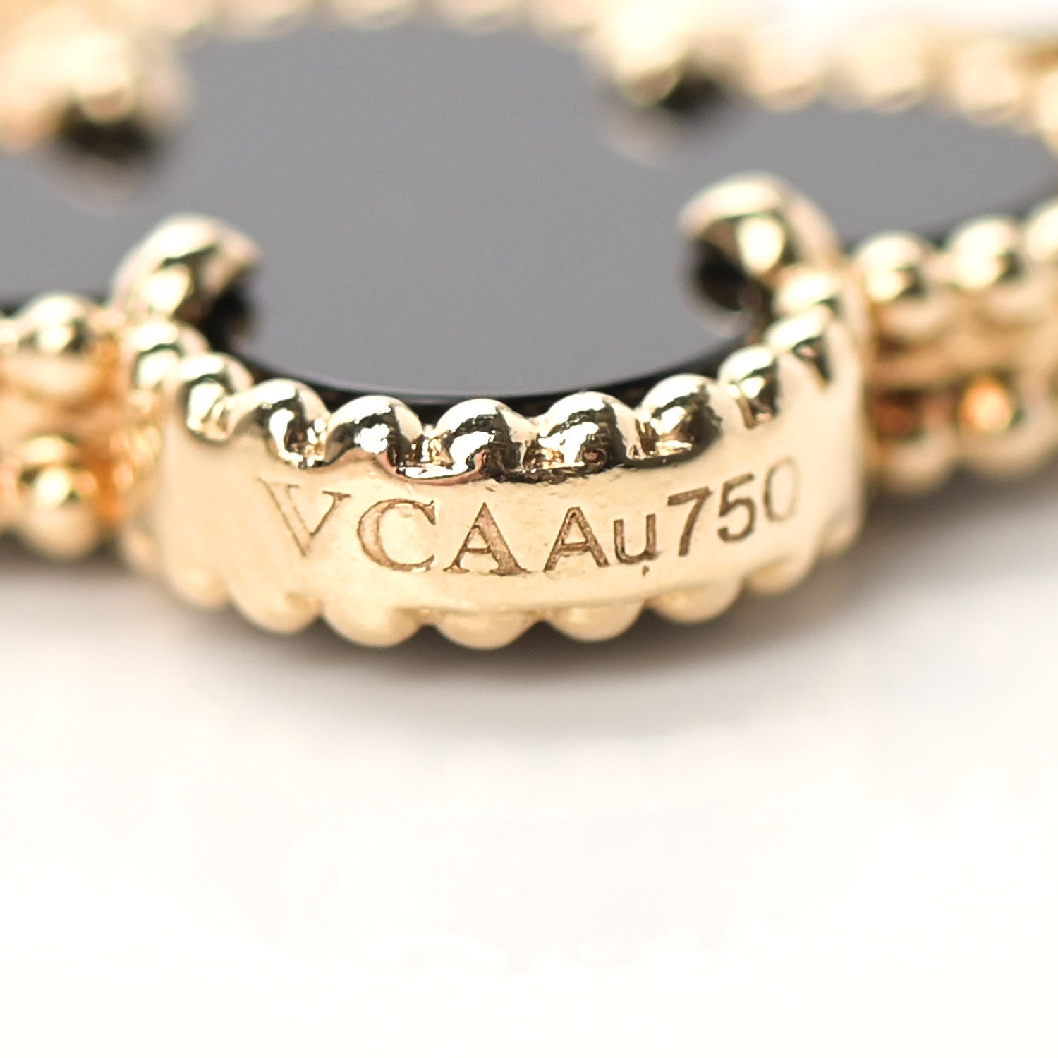 Van Cleef & Arpels 18K Yellow Gold Black Onyx 10 Motifs Vintage Alhambra Necklace 5 of 5