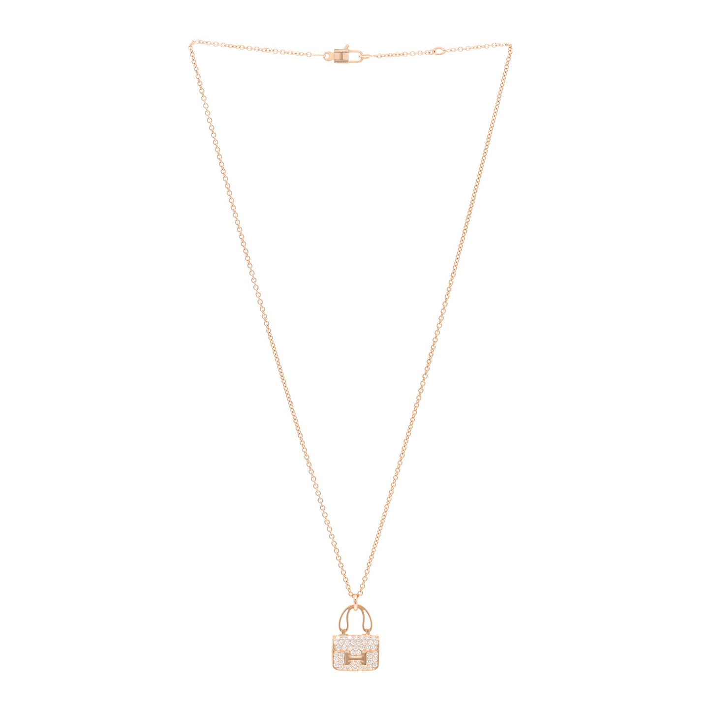 18K Rose Gold Diamond Constance Amulettes Pendant Necklace