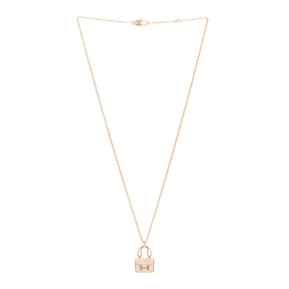 Hermes 18K Rose Gold Diamond Constance Amulettes Pendant Necklace 3 of 5