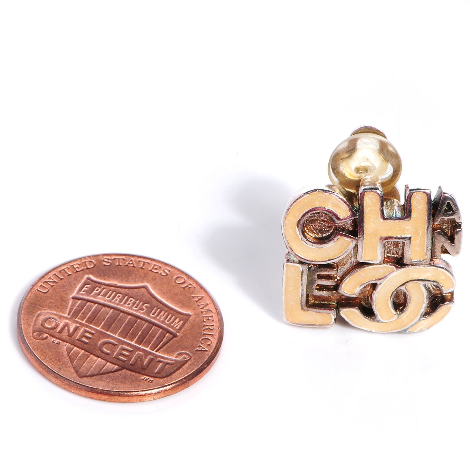 Chanel Enamel CC Clip On Earrings Gold 2 of 4