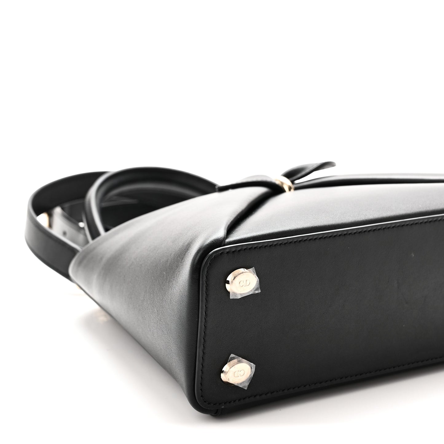 Shiny Smooth Calfskin Small Cigale Bag Black