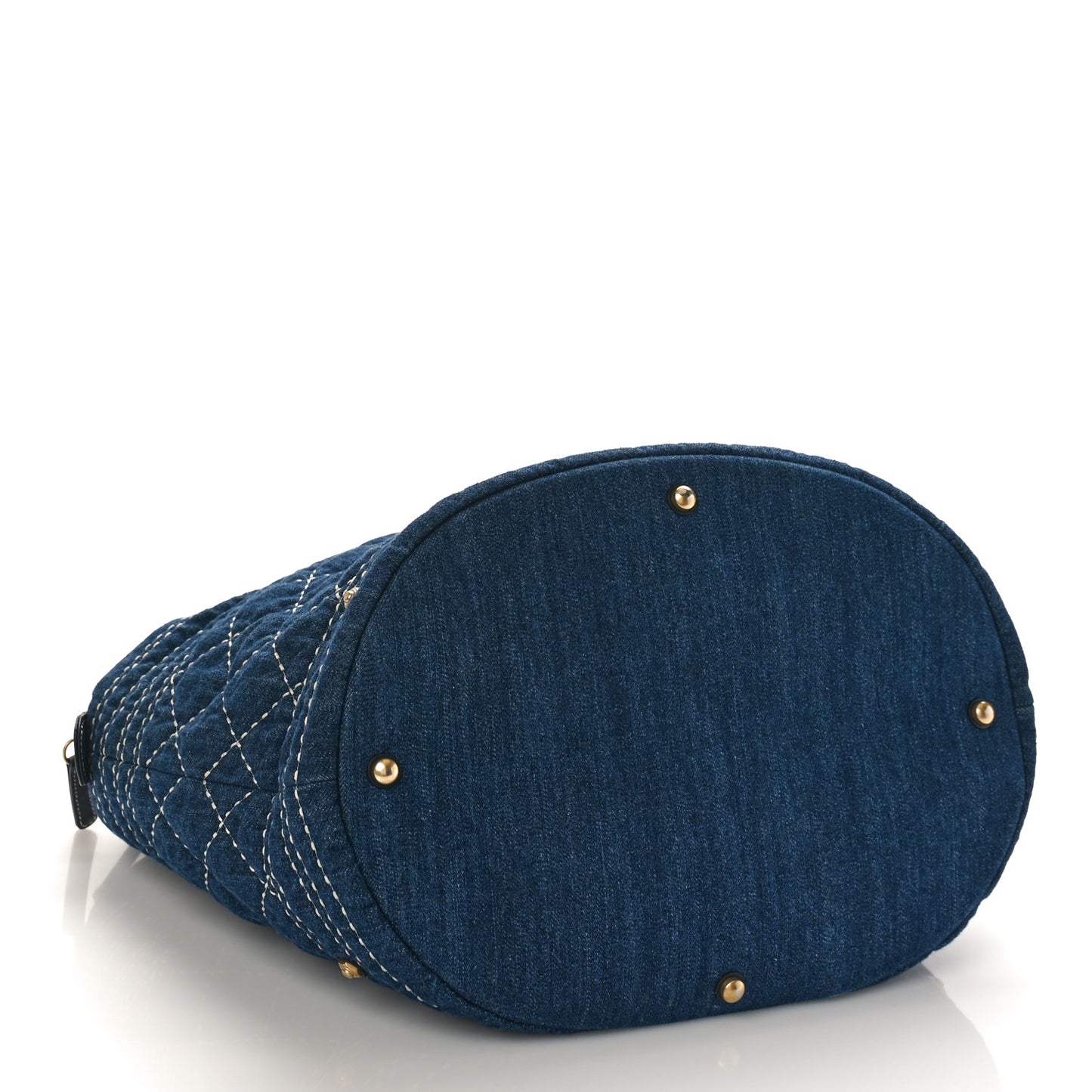 Denim Quilted CC Denim Trip Shoulder Bag Blue