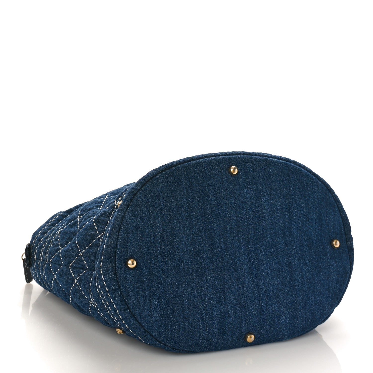 Chanel Denim Quilted CC Denim Trip Shoulder Bag Blue 4 of 9