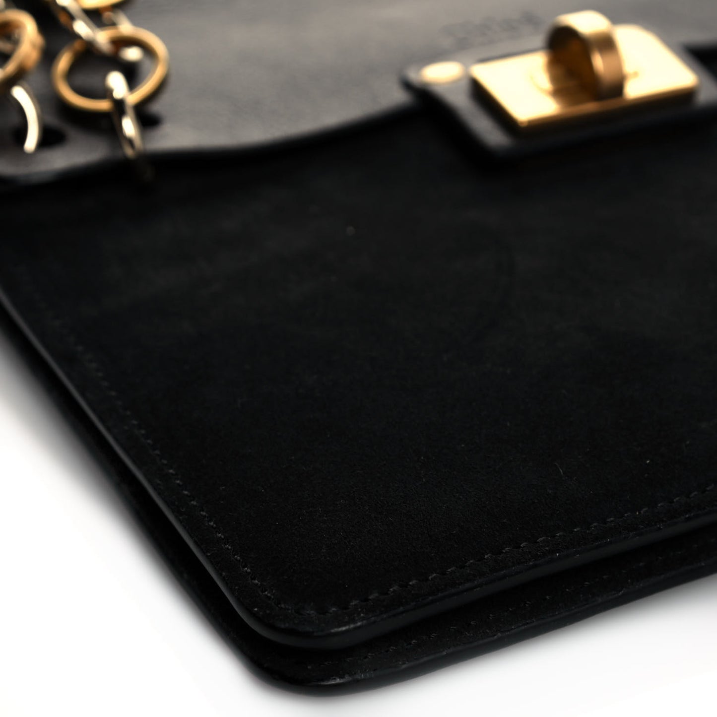 Calfskin Suede Small Jane Fringe Bag Black