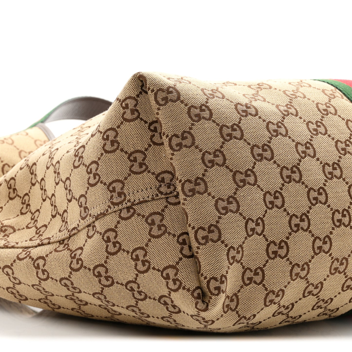 GG Monogram Web Large Giglio Tote Beige Brown