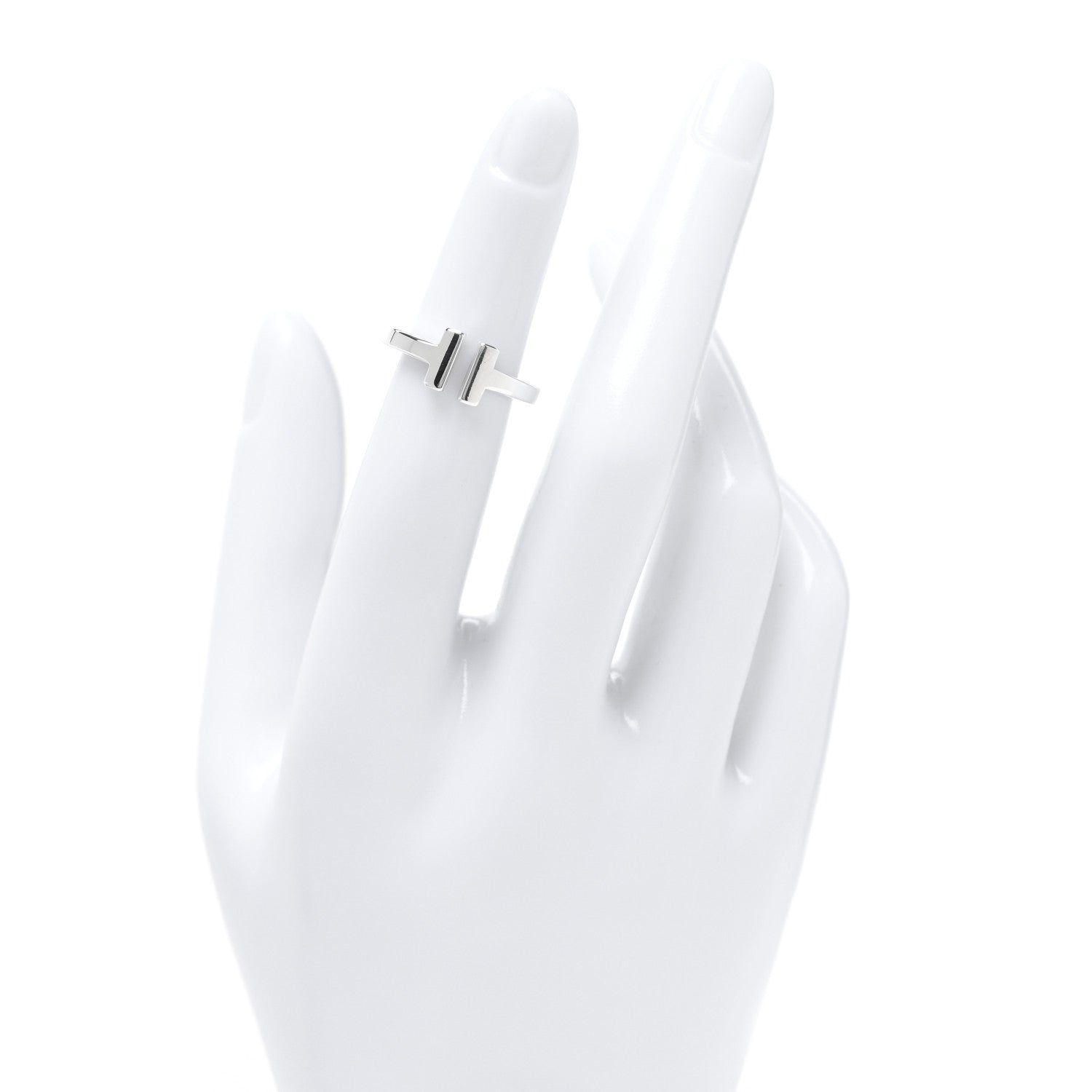 Tiffany Sterling Silver T Square Ring 46 3.75 2 of 4
