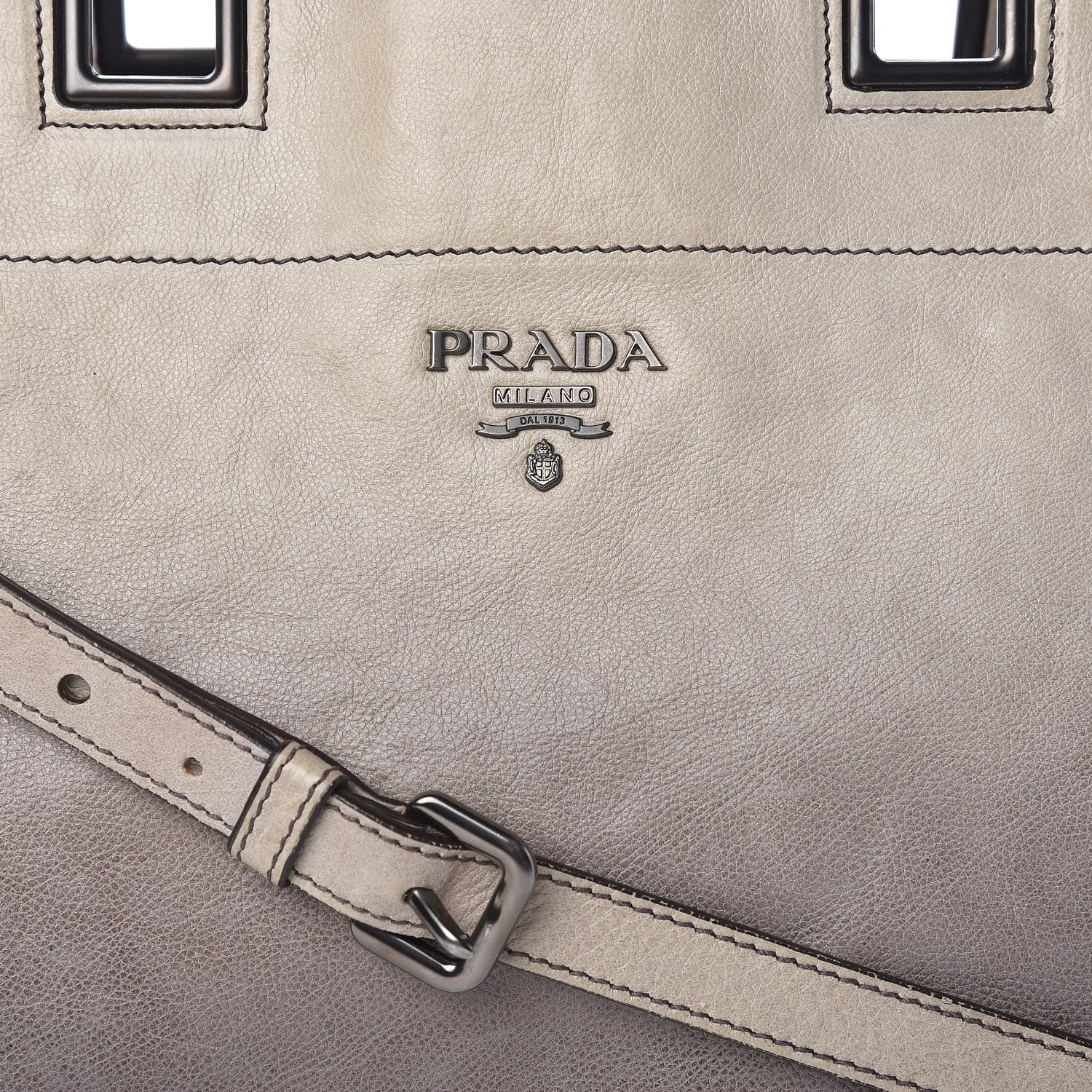 Prada Glace Calfskin Extra Wide Tote Ghiaccio Sfumato 9 of 19