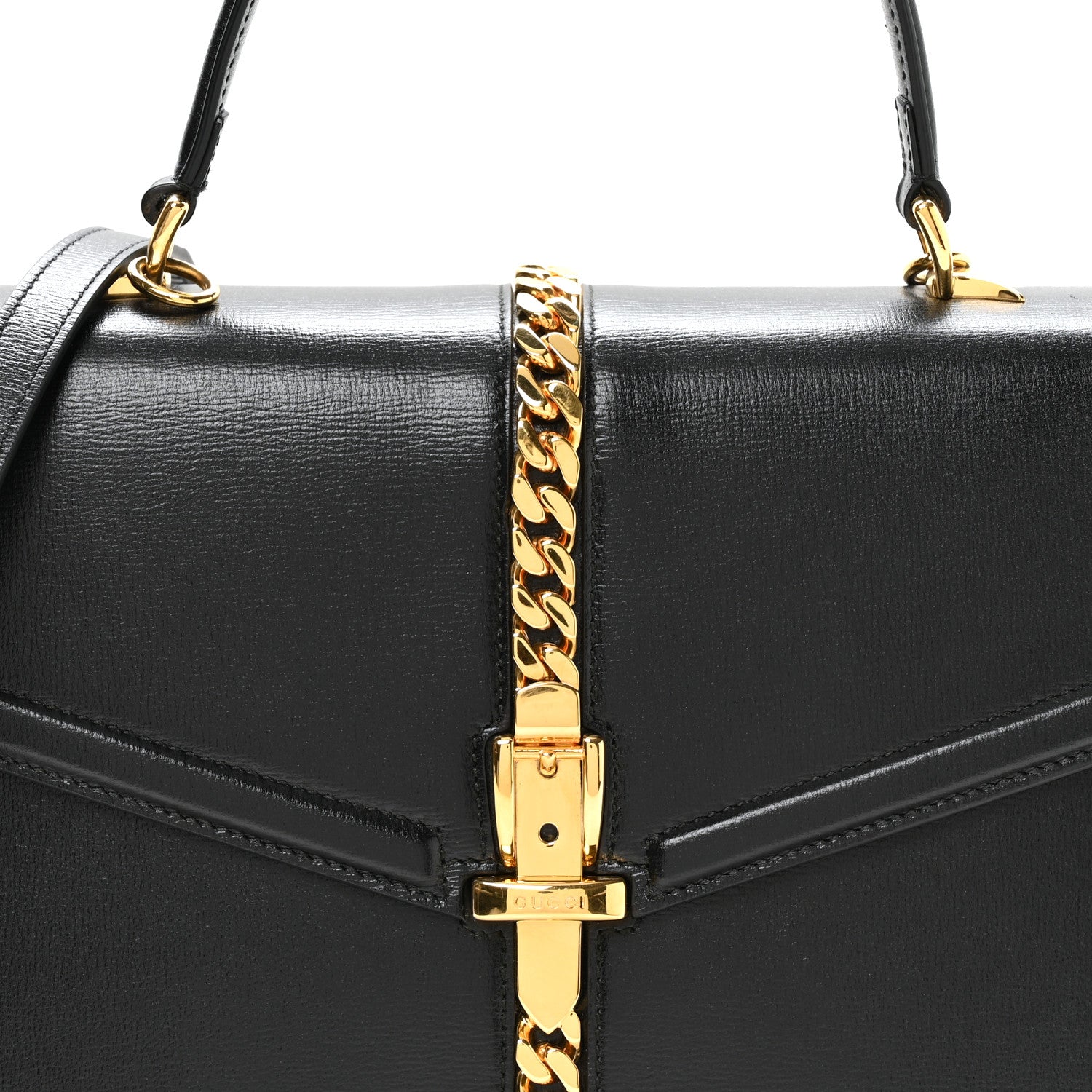 Gucci Azalea Calfskin Small Sylvie 1969 Top Handle Bag Black 8 of 10