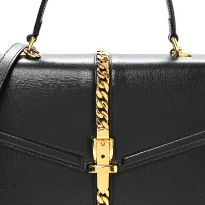 Gucci Azalea Calfskin Small Sylvie 1969 Top Handle Bag Black 8 of 10