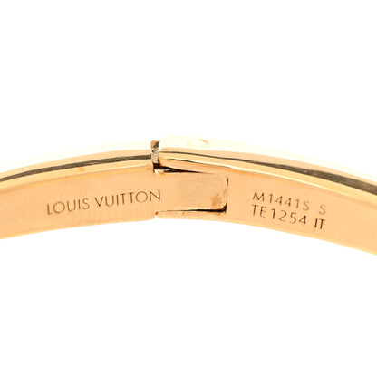 Louis Vuitton Metal Crystal Louisette Signature Bracelet S Gold 4 of 4