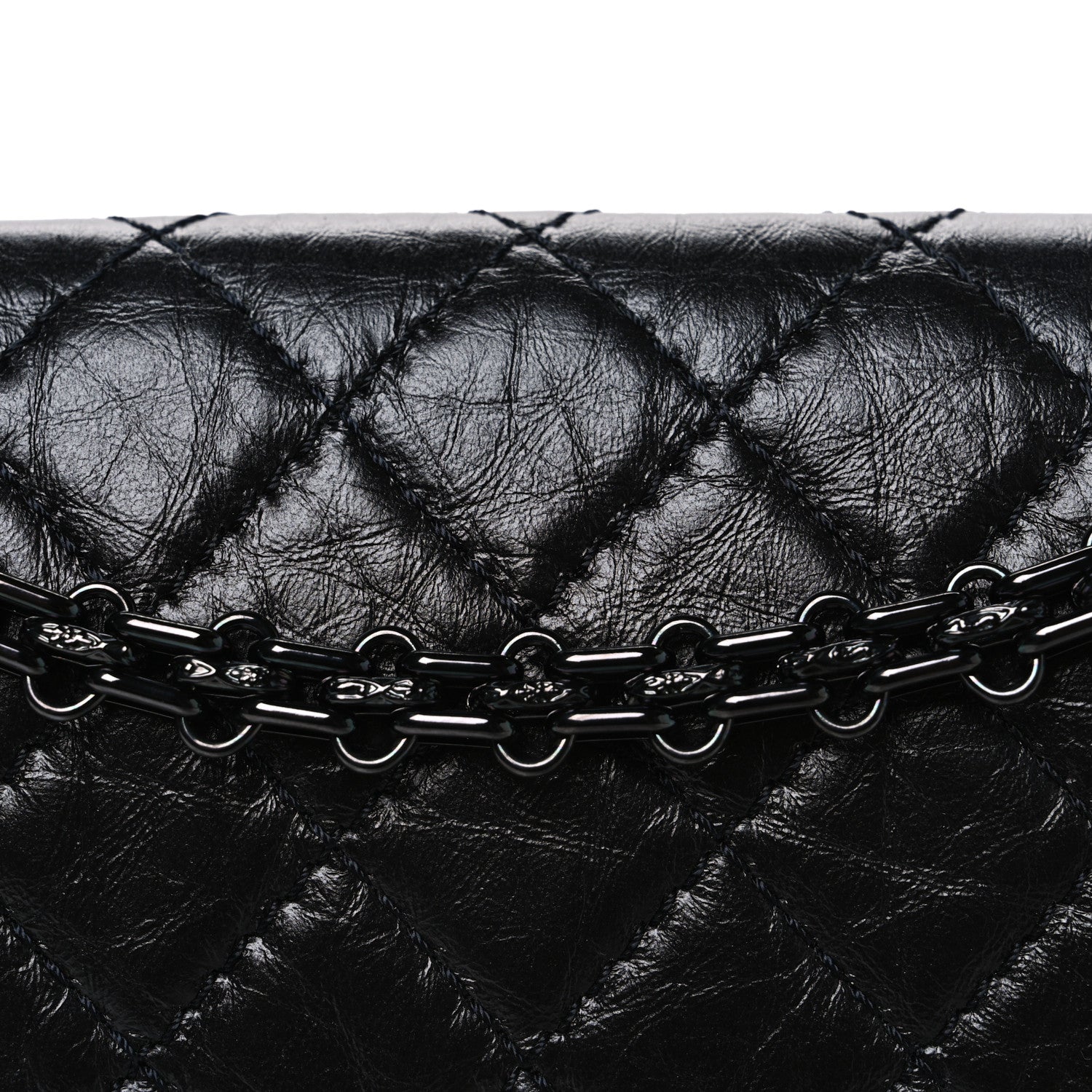 Chanel Aged Calfskin Quilted 2.55 Reissue 225 Flap  So Black 8 of 10