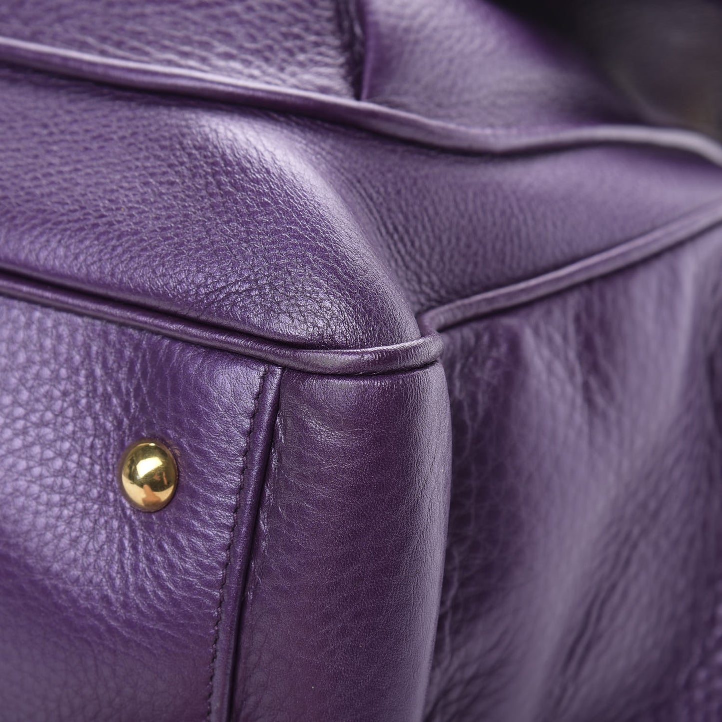 Metallic Pebbled Calfskin Medium 1973 Top Handle Satchel Purple
