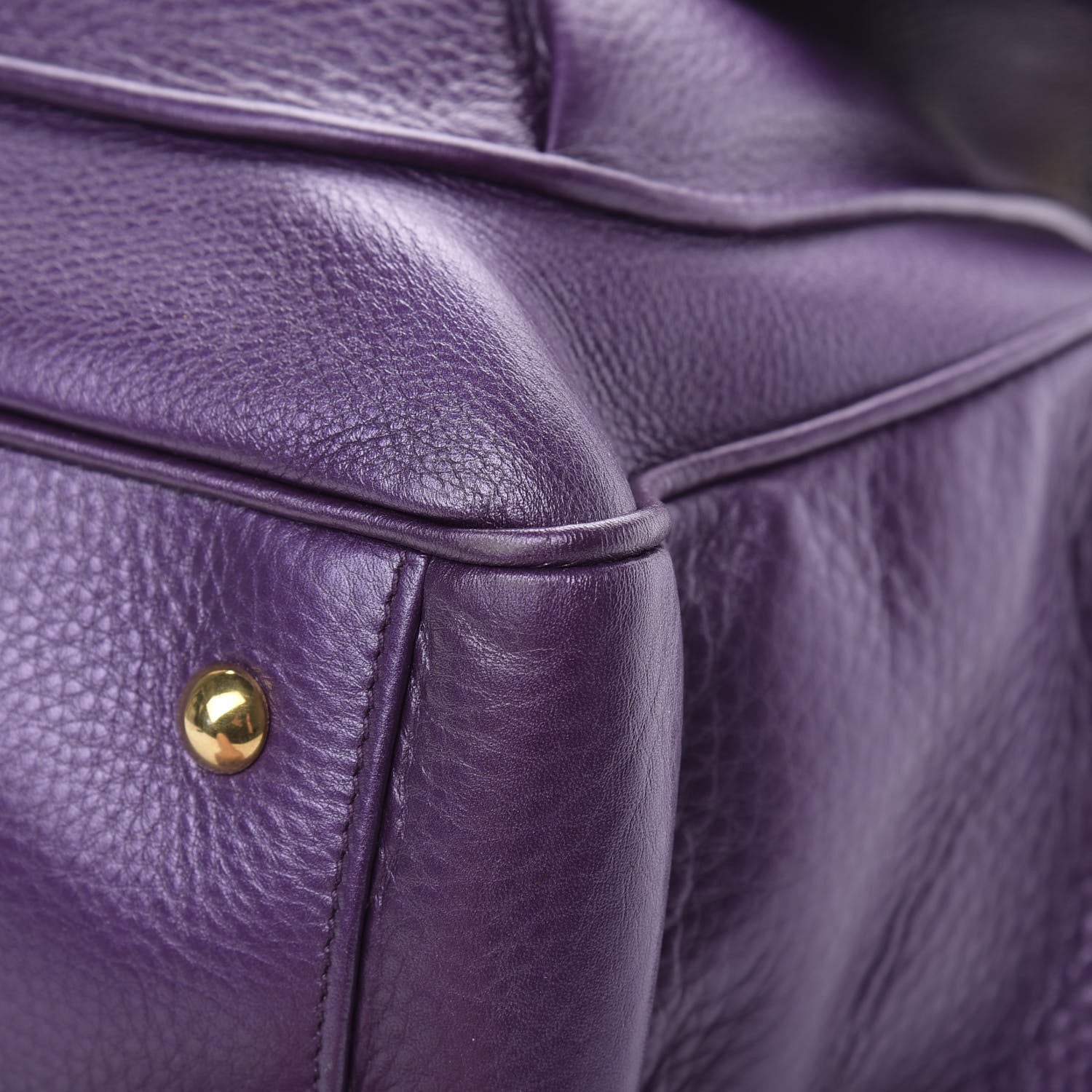 Gucci Metallic Pebbled Calfskin Medium 1973 Top Handle Satchel Purple 10 of 14