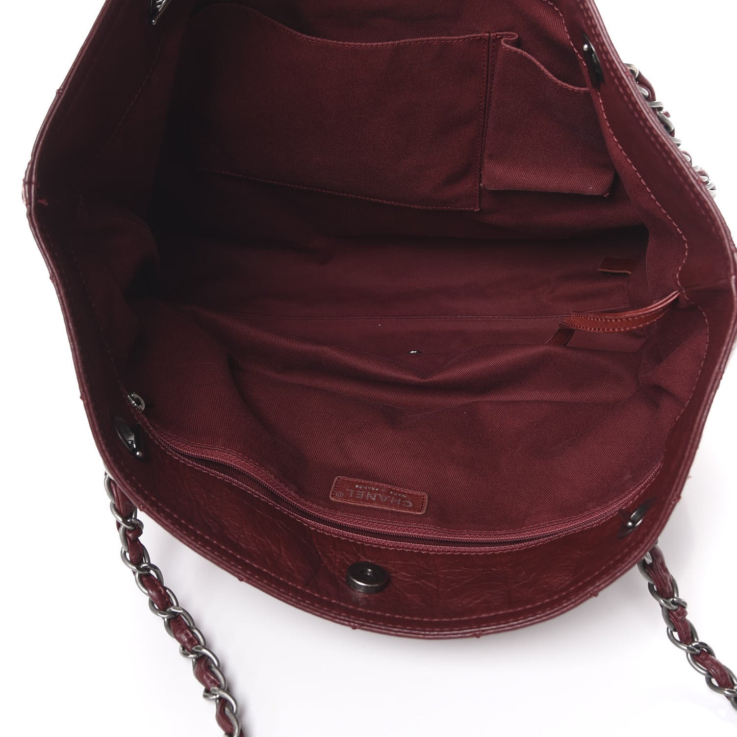 Aged Calfskin Large Shopping In Moscow Tote Burgundy