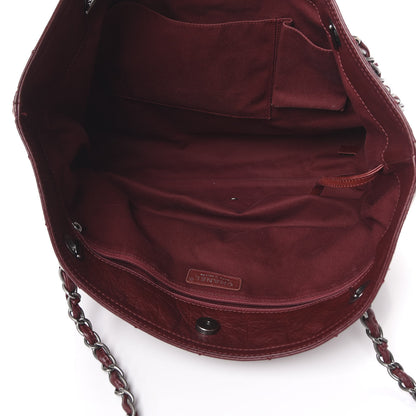 Chanel Aged Calfskin Large Shopping In Moscow Tote Burgundy 4 of 10