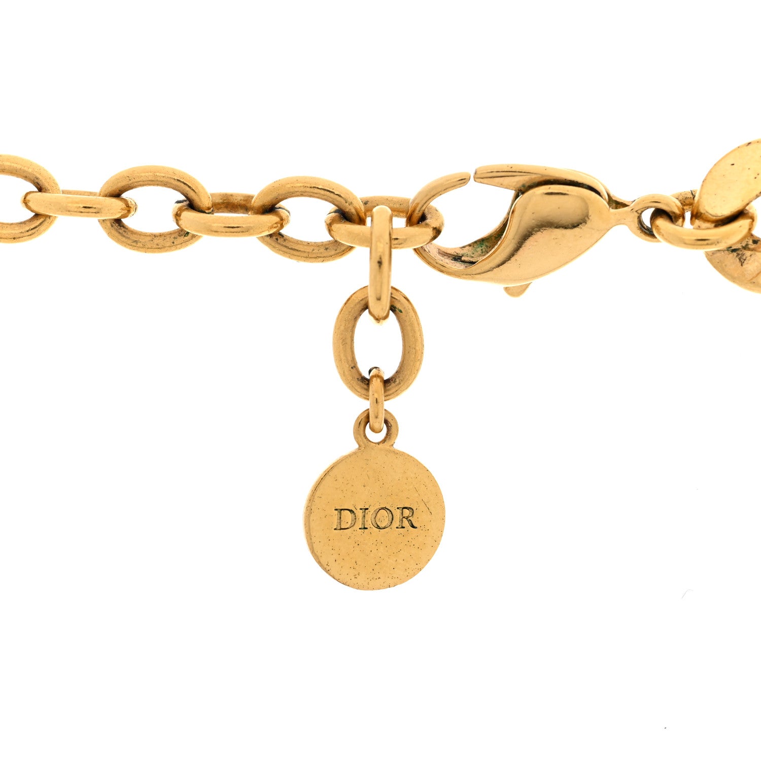 Christian Dior Metal Danseuse Etoile Chain Choker Necklace Gold 4 of 5