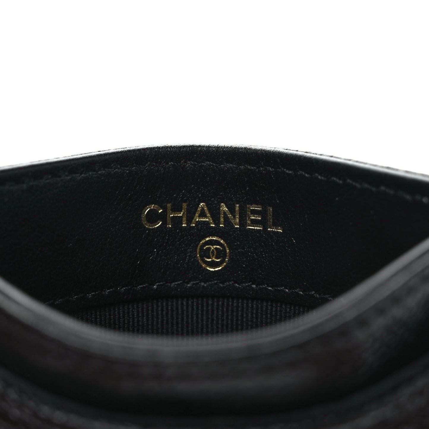 Caviar Quilted Multi Chain CC Card Holder Black