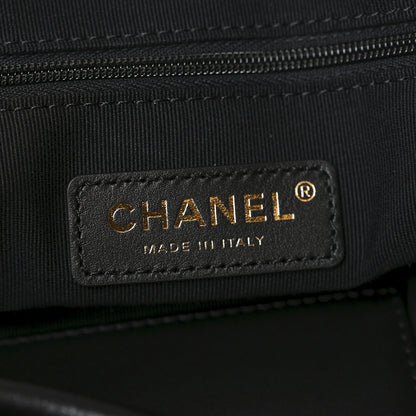 Chanel Suede Calfskin Shiny Lambskin Quilted Small Coco Base Shopping Bag Beige Black 7 of 11