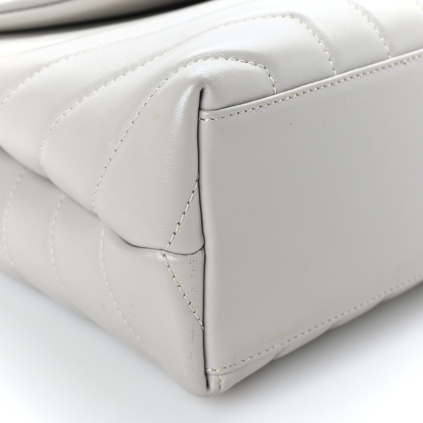 Calfskin Y Quilted Monogram Small Loulou Chain Satchel Granite
