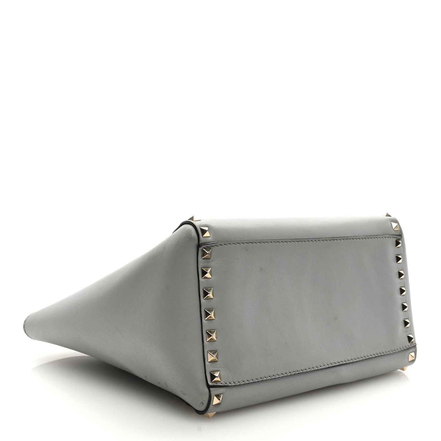 Valentino Garavani Vitello Small Rockstud Double Handle Tote Grey 4 of 9