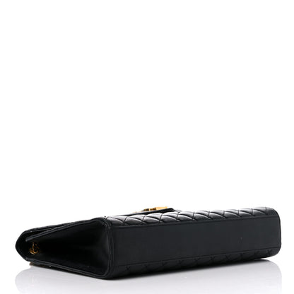 Saint Laurent Grain De Poudre Textured Mixed Matelasse Large Triquilt Monogram Satchel Black 4 of 16