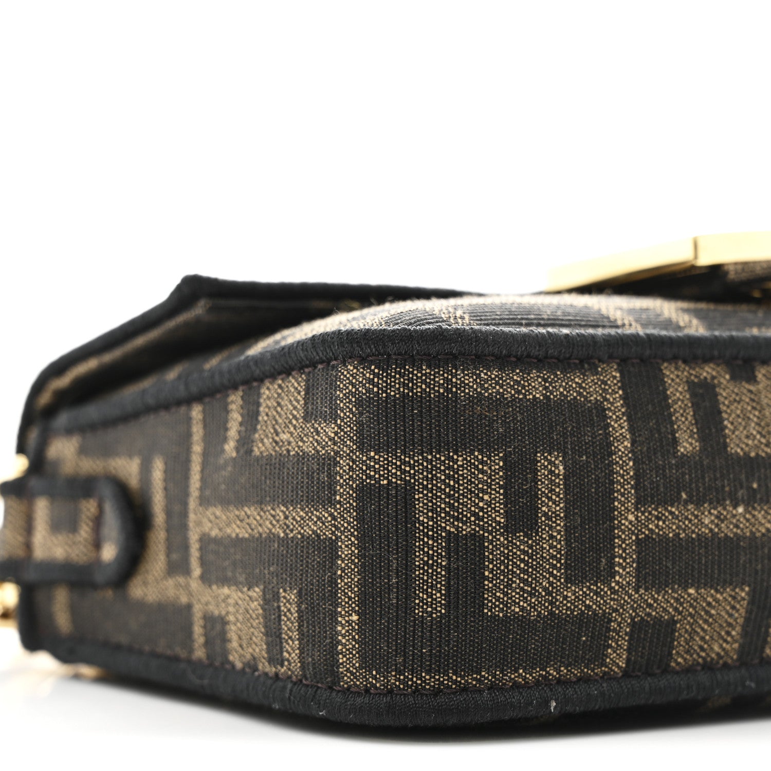 Fendi Fabric Jacquard FF 1974 Mini Baguette Tobacco Moro Black 9 of 10