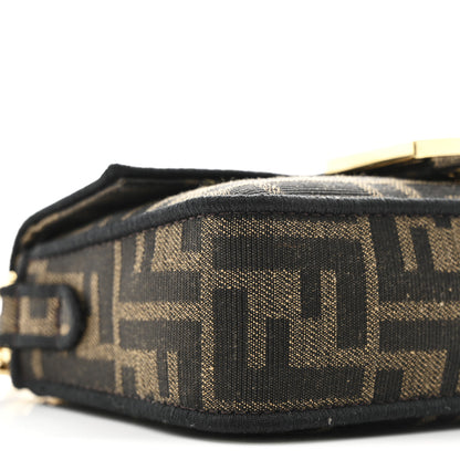 Fendi Fabric Jacquard FF 1974 Mini Baguette Tobacco Moro Black 9 of 10