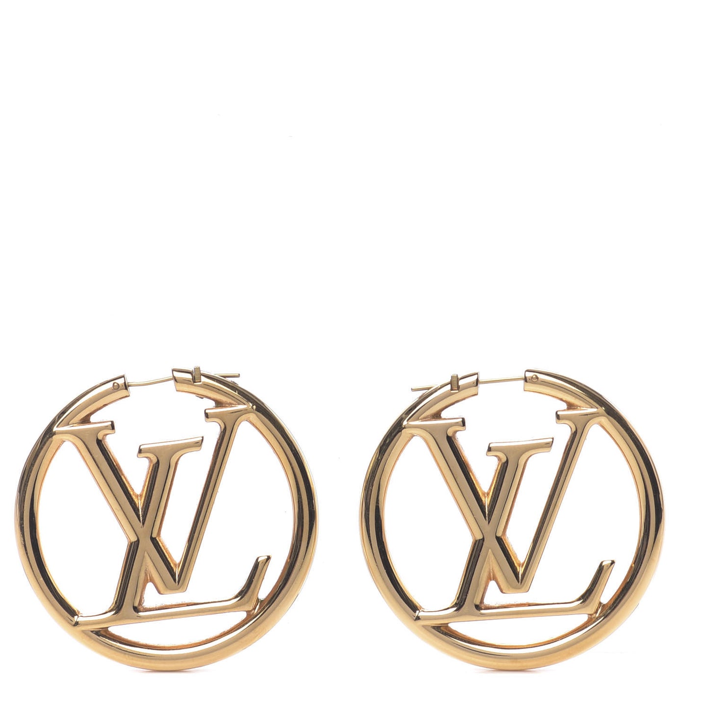 Metal Louise Hoop Earrings Gold