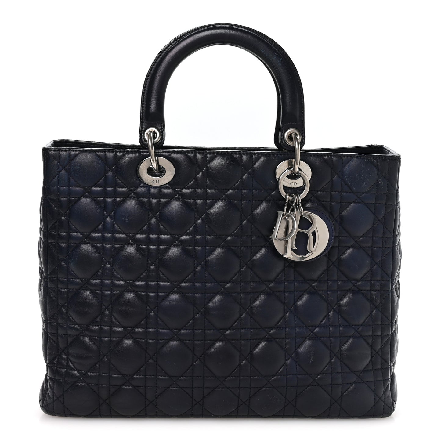 Lambskin Cannage Large Lady Dior Royal Blue
