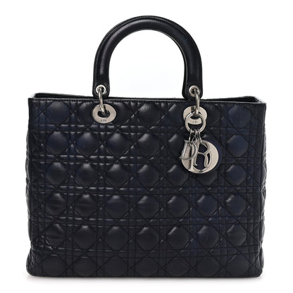 Christian Dior Lambskin Cannage Large Lady Dior Royal Blue 1 of 11