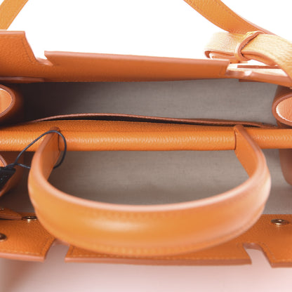 Burberry Grainy Calfskin Mini Title Bag Orange 4 of 10