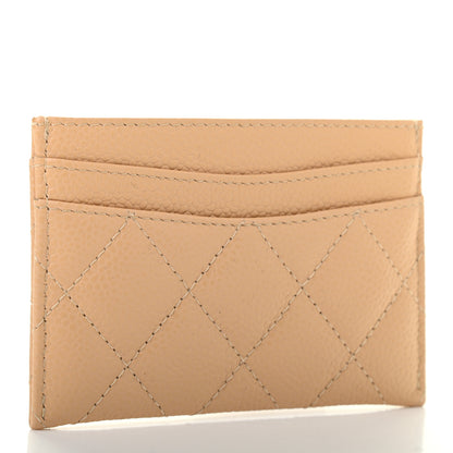 Chanel Caviar Quilted Card Holder Beige 3 of 8