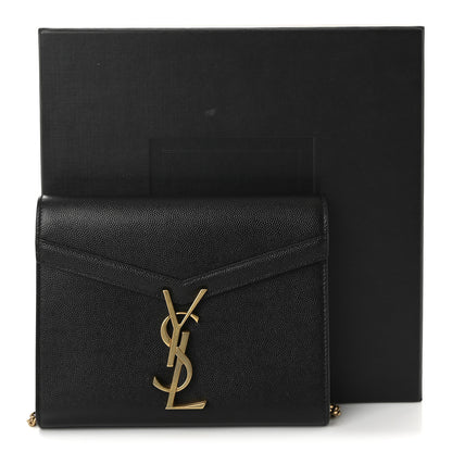 Saint Laurent Grain De Poudre Monogram Cassandra Chain Wallet Black 10 of 10