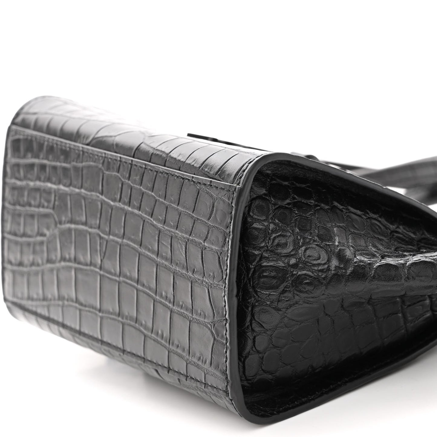 Calfskin Crocodile Embossed Monogram Toy Cabas Black