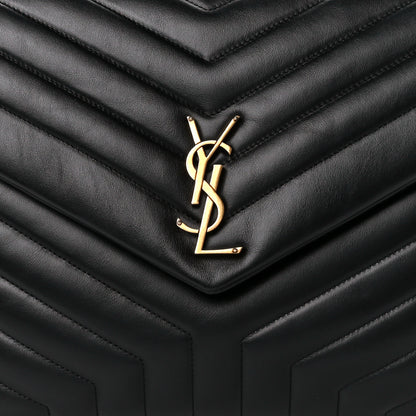 Saint Laurent Calfskin Y Quilted Monogram Large Loulou Chain Satchel Black 10 of 12