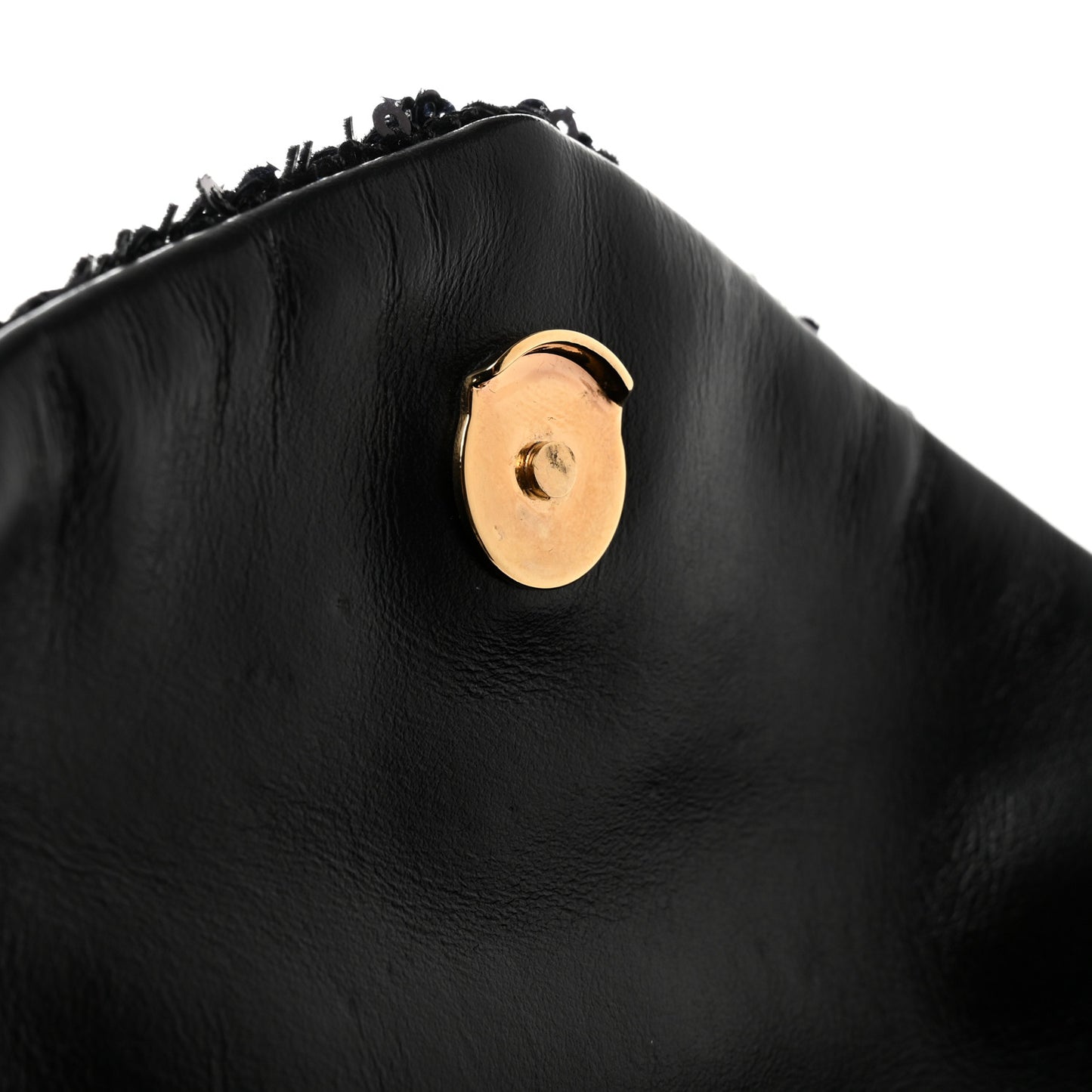 Sequin Monogram Loulou Puffer Pouch Clutch Black